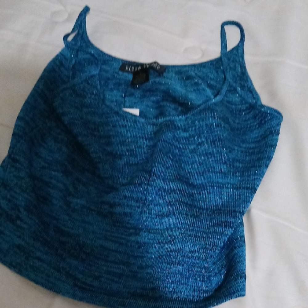 Melissa Blue Fitted Crop Camisole